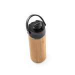 Bouteille thermos promotionnelle bambou et acier 440 ml Termo Bamboo couleur noir troisième vue