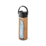 Bouteille thermos promotionnelle bambou et acier 440 ml Termo Bamboo couleur noir cinquième vue