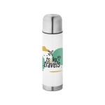 Thermos en acier pour sublimation en couleur 500ml Basic Sublim couleur blanc image avec logo
