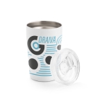 Verre de voyage en acier pour impression en couleur 380ml Slide Sublim couleur blanc image avec logo 4