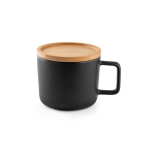 Tasse en céramique avec couvercle en bambou de 230 ml Small Cover couleur noir première vue