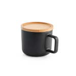 Tasse en céramique avec couvercle en bambou de 230 ml Small Cover couleur noir