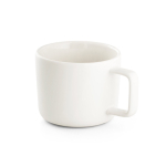 Tasse en céramique avec couvercle en bambou de 230 ml Small Cover couleur blanc troisième vue