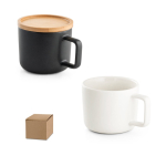 Tasse en céramique avec couvercle en bambou de 230 ml Small Cover diverses couleurs