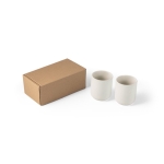 Set de deux tasses en céramique avec finition mate 280ml Home couleur blanc cassé