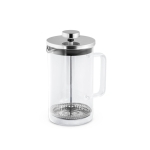 Cafetière à piston en verre borosilicate et 600 ml French Press couleur argenté