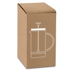 Cafetière à piston en verre borosilicate et 600 ml French Press couleur argenté avec boîte