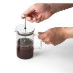 Cafetière à piston en verre borosilicate et 600 ml French Press couleur argenté quatrième vue