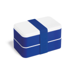 Lunch box plastique double avec séparateur et couverts 1,36L Duo Gusto couleur bleu