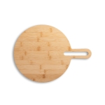 Planche à servir et à découper ronde avec poignée et logo Cater couleur naturel première vue