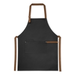 Tablier bicolore en coton avec des détails en métal 300 g/m2 Barista couleur noir première vue