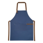 Tablier bicolore en coton avec des détails en métal 300 g/m2 Barista couleur bleu première vue