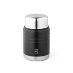 Thermos en acier inoxydable pour aliments avec cuillère Liquid To Go couleur noir image avec logo