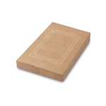 Planche à découper en bambou avec bord marqué et logo Superior couleur naturel avec boîte