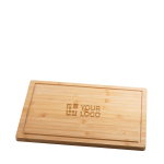 Planche à découper en bambou avec bord marqué et logo Superior avec zone d'impression