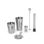 Set à cocktail personnalisé en acier avec shaker de 750 ml Sommelier couleur argenté quatrième vue