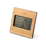 Station météorologique avec boîtier en bambou personnalisable Bamboo couleur bois image avec logo