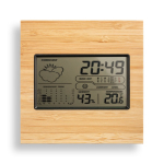Station météorologique avec boîtier en bambou personnalisable Bamboo couleur bois