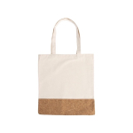 Sacs en coton avec base en liège et longues poignées 160 g/m2 Corizza couleur beige première vue