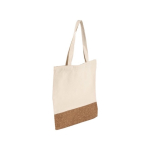 Sacs en coton avec base en liège et longues poignées 160 g/m2 Corizza couleur beige sixième vue