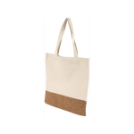 Sacs en coton avec base en liège et longues poignées 160 g/m2 Corizza couleur beige huitième vue
