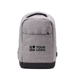 Sac à dos antivol en polyester bicolore pour ordinateur de 13´´ Oxford couleur gris clair avec zone d'impression