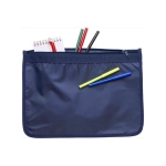 Porte-documents A4 en nylon 70D avec fermeture éclair Nylon couleur bleu marine première vue