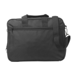 Sacoche pour PC 15'' personnalisée en microfibre et polyester Finance couleur noir première vue