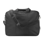 Sacoche pour PC 15'' personnalisée en microfibre et polyester Finance couleur noir deuxième vue