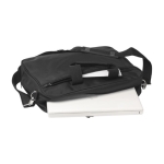 Sacoche pour PC 15'' personnalisée en microfibre et polyester Finance couleur noir cinquième vue