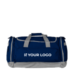 Sac de sport en polyester 600D recyclé avec plusieurs poches couleur noir avec zone d'impression