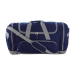 Sac de sport en polyester 600D recyclé avec plusieurs poches Academy couleur bleu foncé première vue