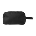 Trousse de toilette publicitaire en polyester à 2 séparations Double couleur noir première vue