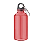 Gourde personnalisée recyclée avec mousqueton 400 ml Cruiser RPET couleur rouge première vue