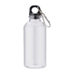 Gourde personnalisée recyclée avec mousqueton 400 ml Cruiser RPET couleur transparent première vue