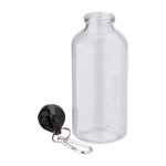 Gourde personnalisée recyclée avec mousqueton 400 ml Cruiser RPET couleur transparent deuxième vue
