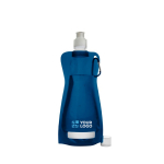 Gourde pliable fabriqué dans un plastique souple 420ml Rebel couleur bleu avec zone d'impression