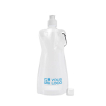 Gourde pliable fabriqué dans un plastique souple 420ml Rebel couleur blanc avec zone d'impression