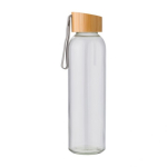 Gourde en verre avec bouchon bambou et bande 600 ml Crystal Geometric couleur transparent deuxième vue