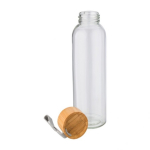 Gourde en verre avec bouchon bambou et bande 600 ml Crystal Geometric couleur transparent troisième vue