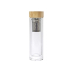 Bouteille en verre avec infuseur et double paroi 420ml TeaBoo XL couleur marron première vue