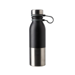 Gourde isotherme personnalisée anti-fuites bicolore 600ml DoubleTwist couleur noir première vue