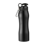 Gourde en acier avec mousqueton et bec 700 ml Inox Sender couleur noir première vue