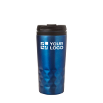 Mug avec fonction thermos et forme géométrique 300ml Trilliant Colors couleur bleu avec zone d'impression