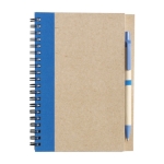 Carnet avec couverture et stylo recyclé B6 pages lignées EcoColors couleur bleu ciel première vue