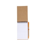 Bloc de notes avec stylo en carton A6 pages lignées EcoSpirale couleur orange deuxième vue