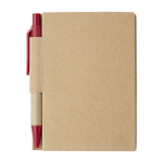 Mini carnets recyclés avec stylo A7 avec des pages lignées EcoPocket couleur rouge première vue