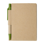Mini carnets recyclés avec stylo A7 avec des pages lignées EcoPocket couleur vert clair première vue