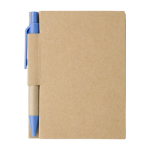Mini carnets recyclés avec stylo A7 avec des pages lignées EcoPocket couleur bleu ciel première vue