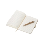 Carnet en liège et lin avec stylo A5 avec des pages lignées Greener couleur marron sixième vue